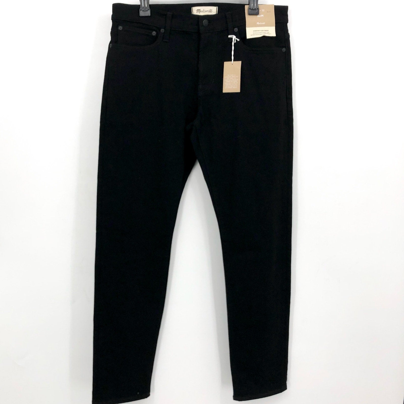 MADEWELL Men's Slim Jeans 33x32 Black Bainhart Wash COOLMAX Denim ND479 NWT