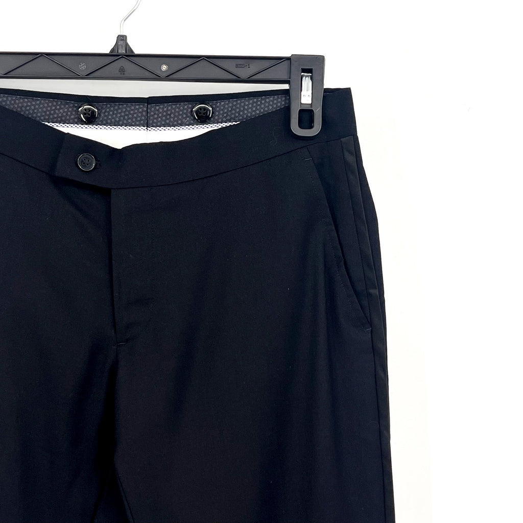 THE SAVILE ROW Mens Berwick Slim Straight Dress Pants 30X30 Black NWOT