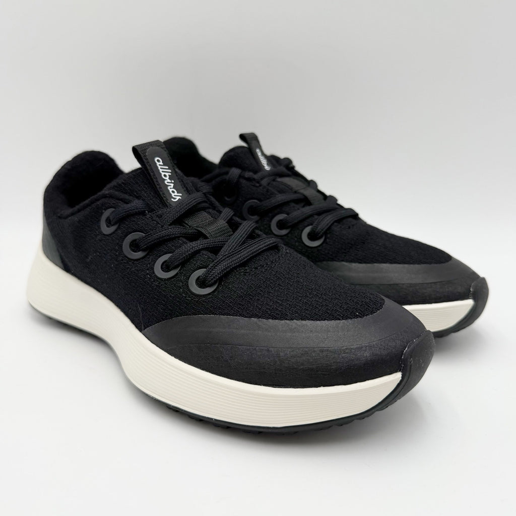 AllBirds Womens Runner Protect Low Sneakers Size 6.5 Black White Athletic NWOB