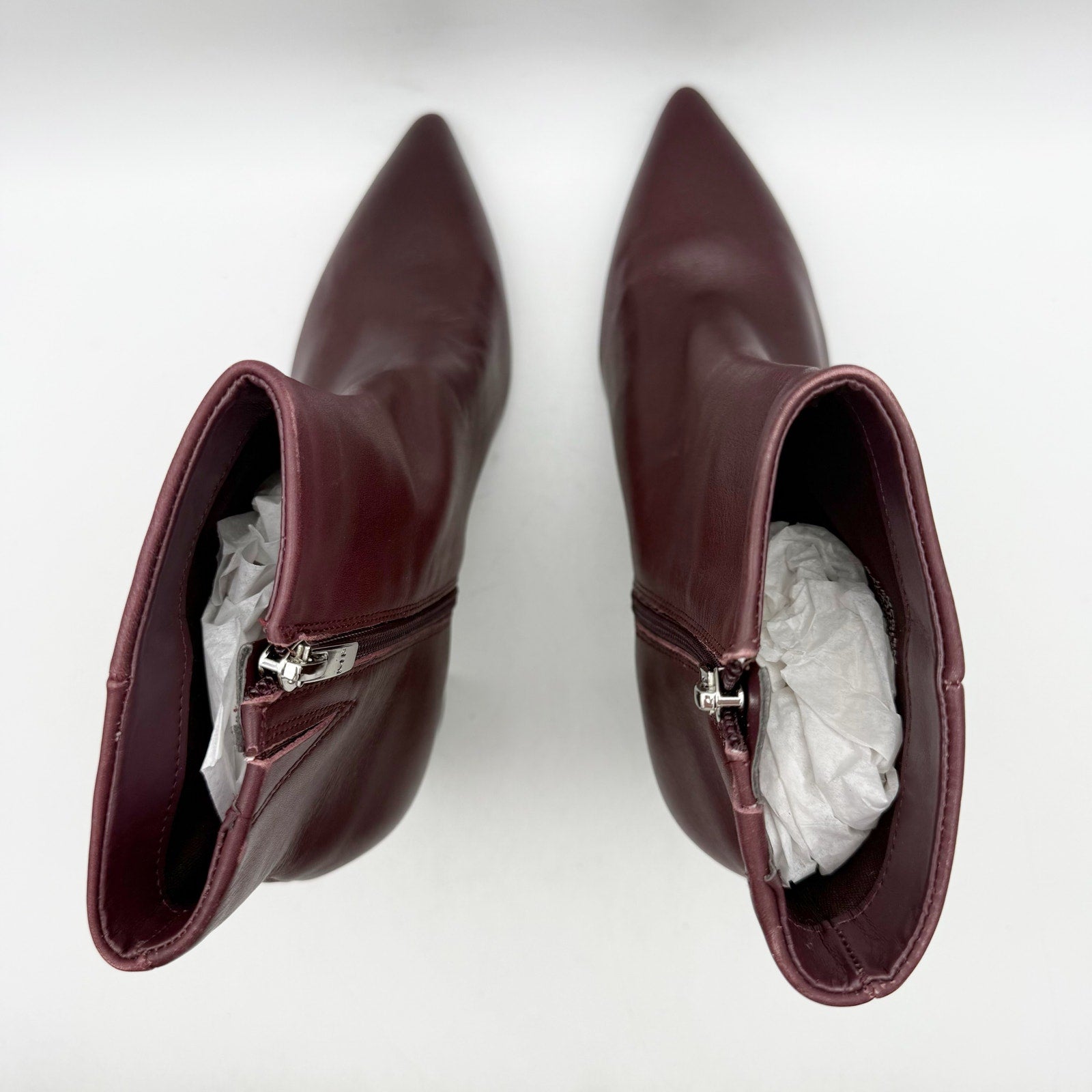 Marc Fisher Womens Glorena Ankle Boots US 8 M Dark Red Leather Bootie NWOB