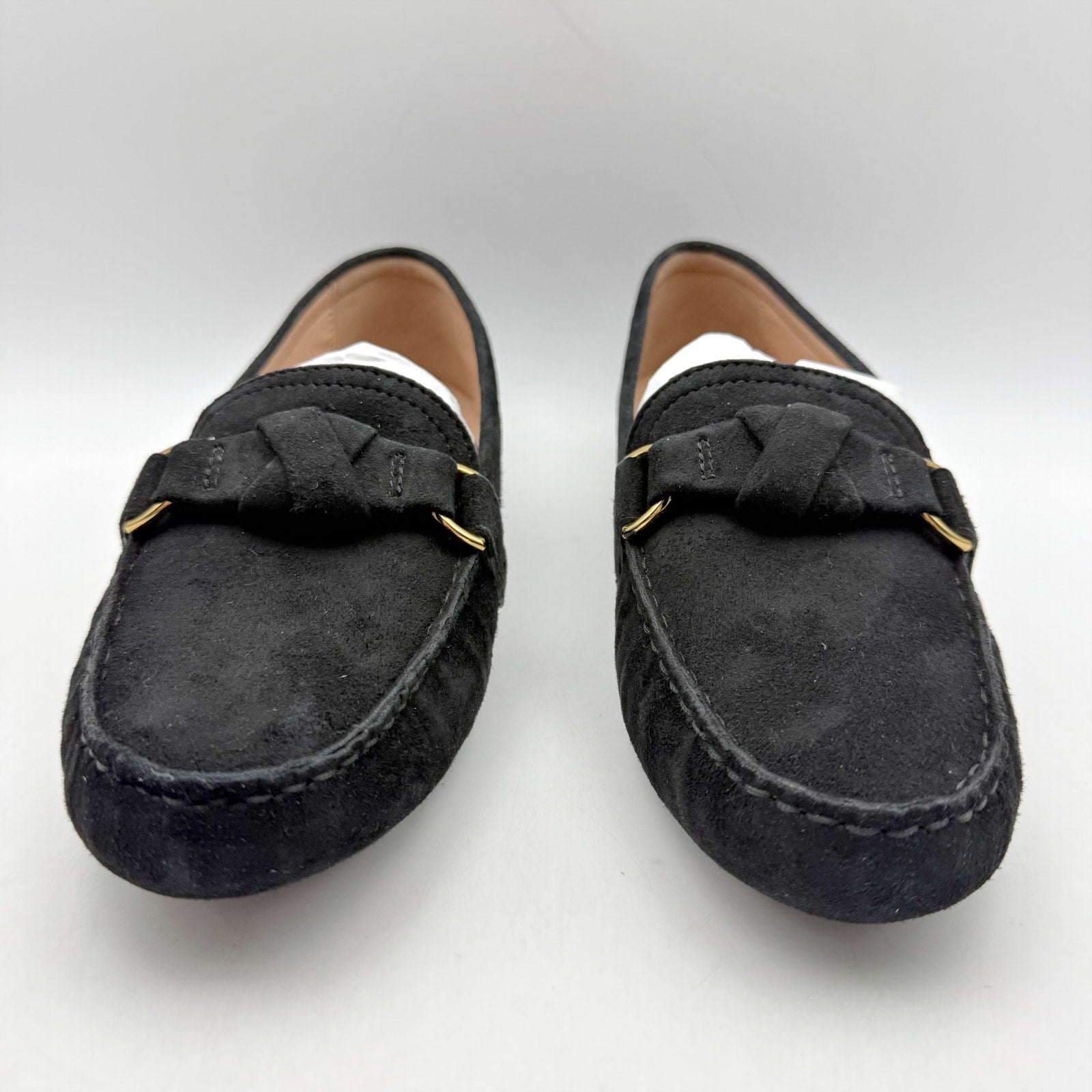 Cole Haan Womens Emmie Knot Driver Loafers US 8 B EU 38.5 Black Suede NIB