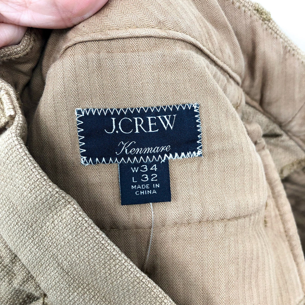 J CREW Men's Kenmare Relaxed-fit Suit Pant 34x32 Basketweave Italian Cotton NWT