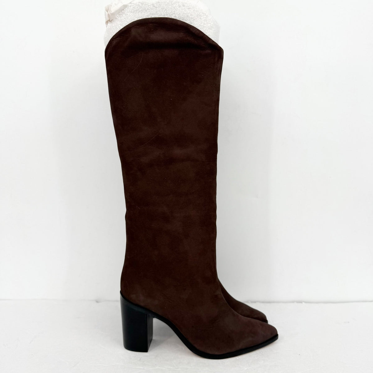Schutz Women Maryana Knee High Heel Boots SIZE 5.5 M Brown Suede NIB