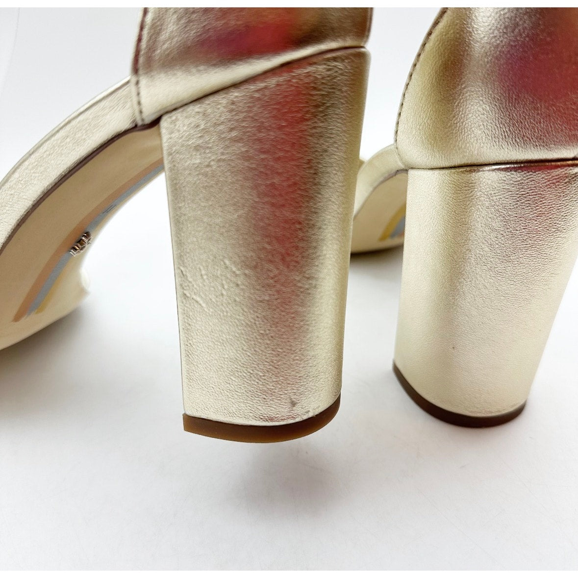 Sam Edelman Womens Robyn Heeled Sandals Size 11 M EU 42 Gold Patent Leather NWOB