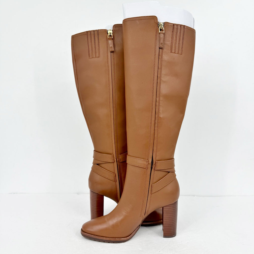 Lauren Ralph Lauren Womens Manchester Knee High Boots Size 5.5 B Tan Leather NIB