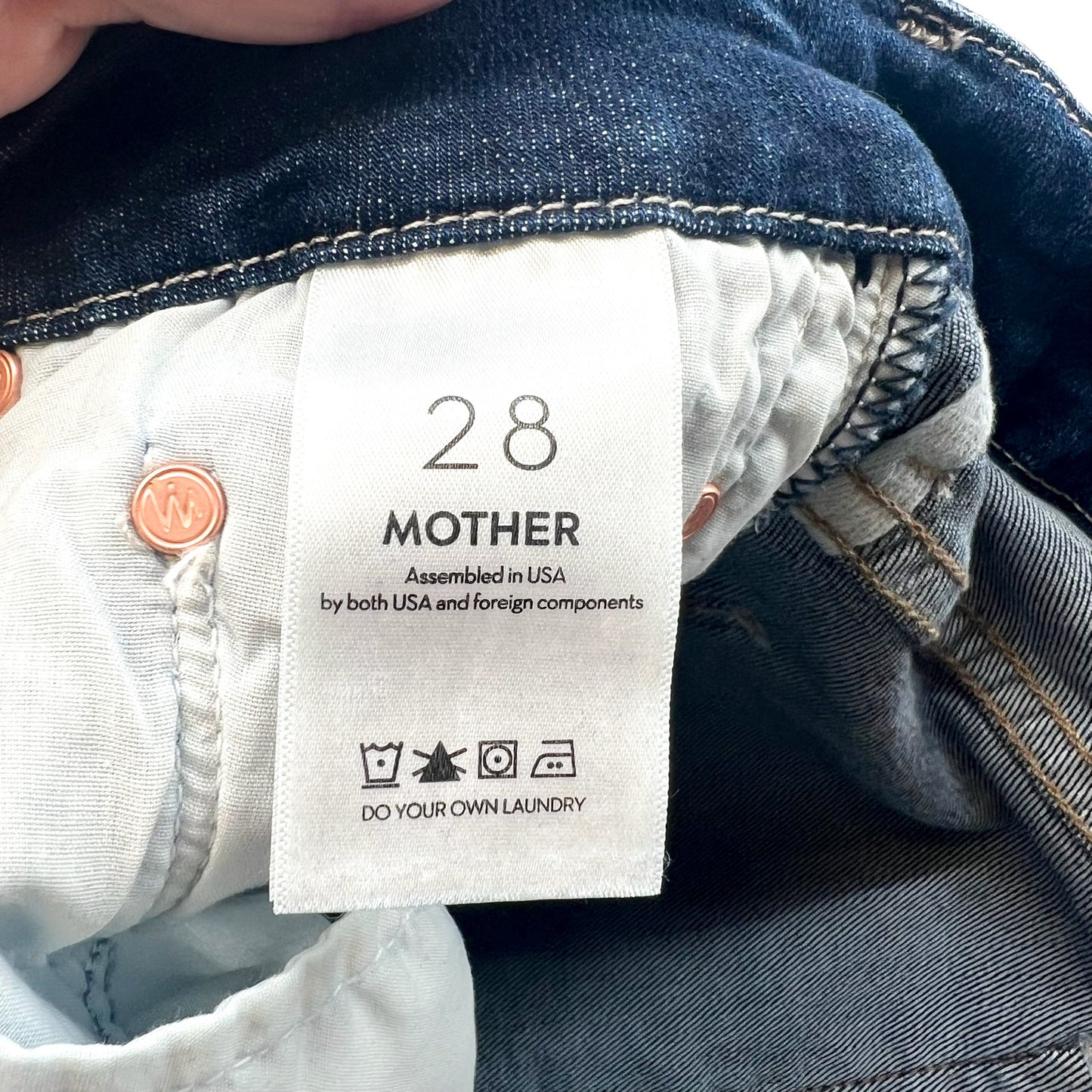 MOTHER Women's High Waisted Looker Skinny Jeans Size 28 US 6 Blue Teaming Up NWT