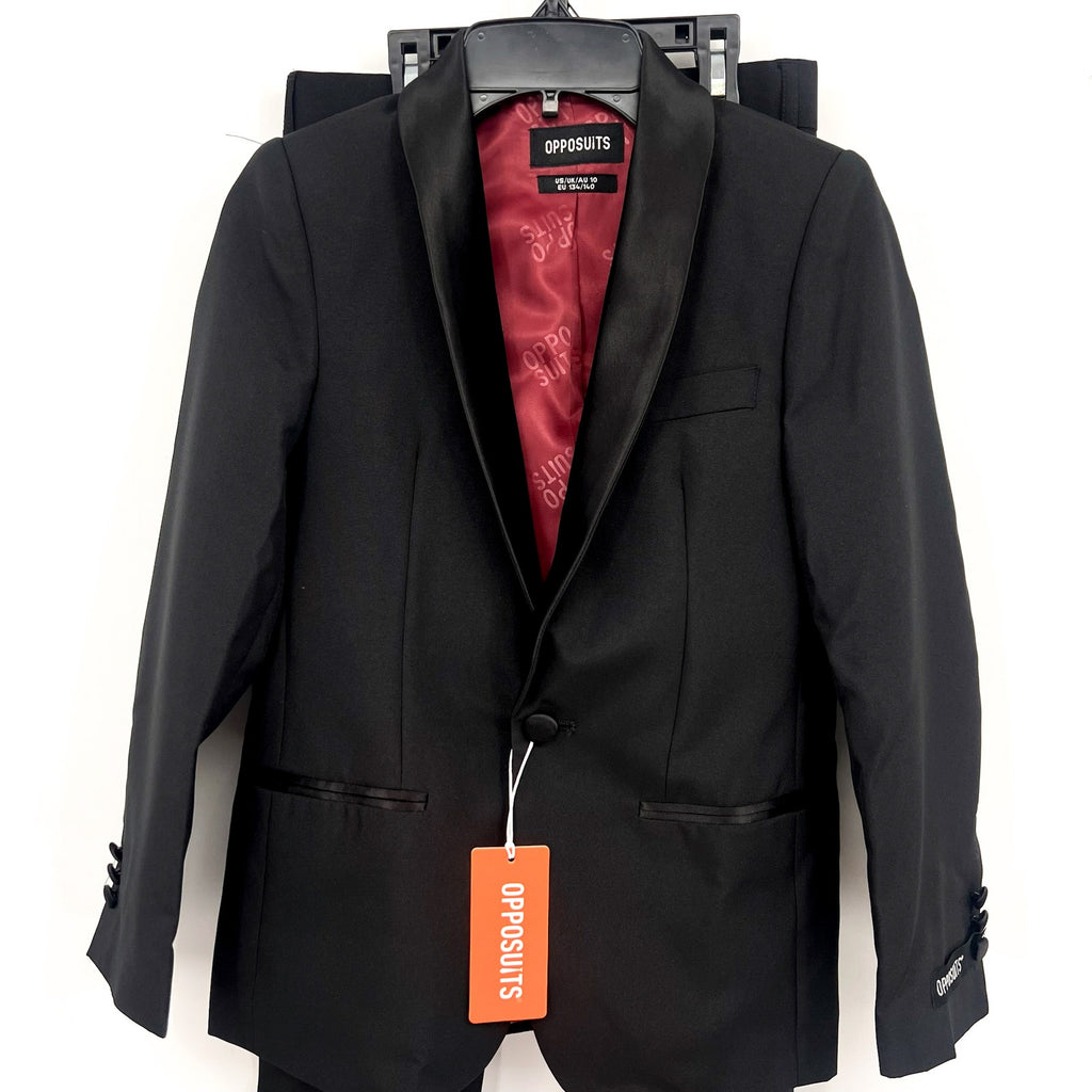 OPPOSUITS Kids' Jet Set Black Two-Piece Tuxedo Suit with Bow Tie 10Y Black NWT