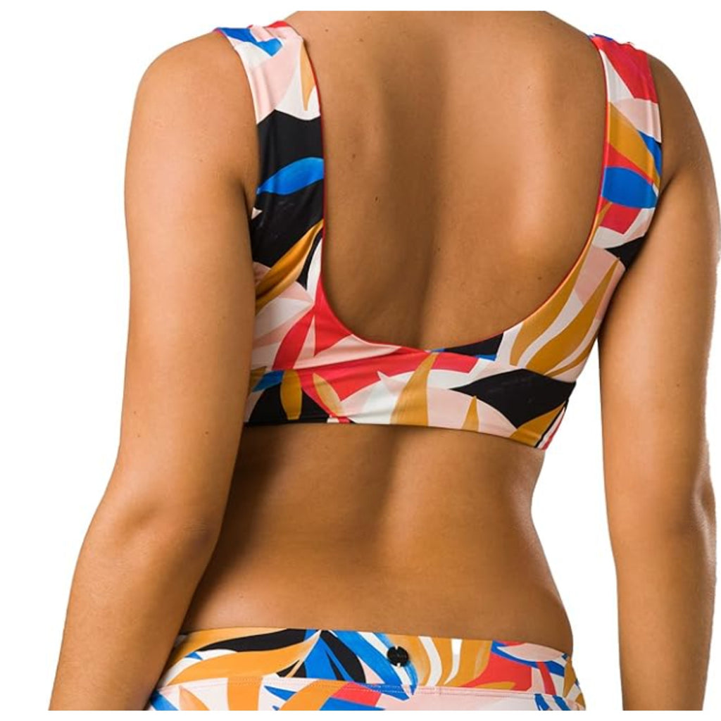 PRANA Women's Under The Palms Bikini Top Large Tropics Floral Twist Front NWT