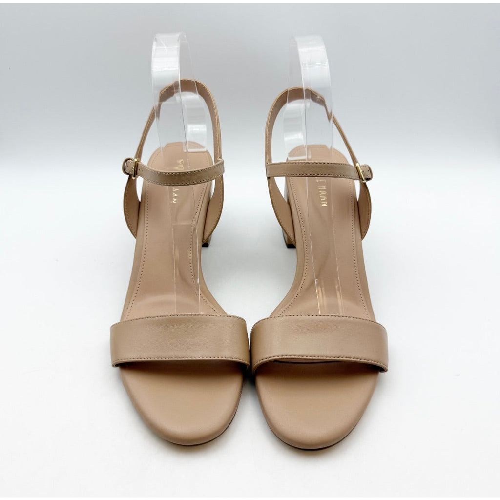 Cole Haan Womens Josie Heeled Sandals Size 8.5 Beige Nude Leather NIB