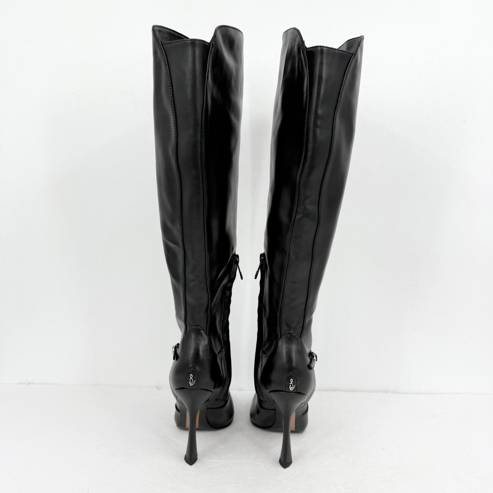 Sam Edelman Womens Elia Above Knee Boots US 6.5 M WIDE CALF Black Leather NIB
