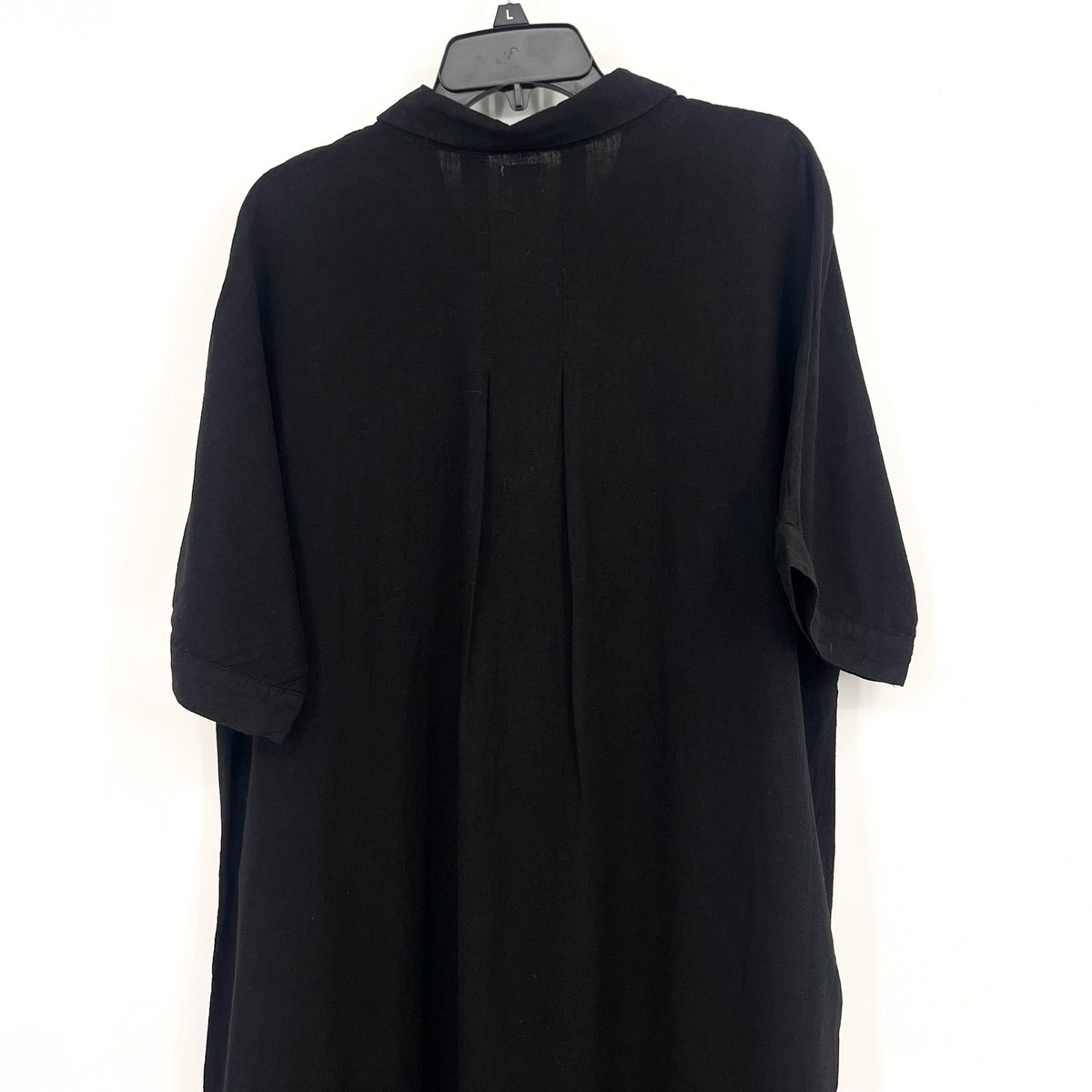 NIC + ZOE Women's Rumba Linen Devon Tunic Dress XL Black Elbow Sleeve NWT