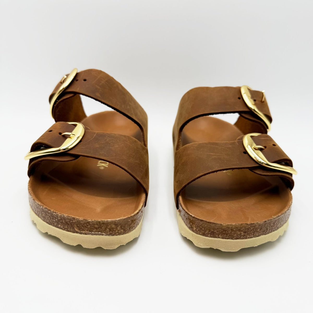Birkenstock Womens Arizona Big Buckle Sandal EU 37 US 6 Narrow Brown Cognac NWOB