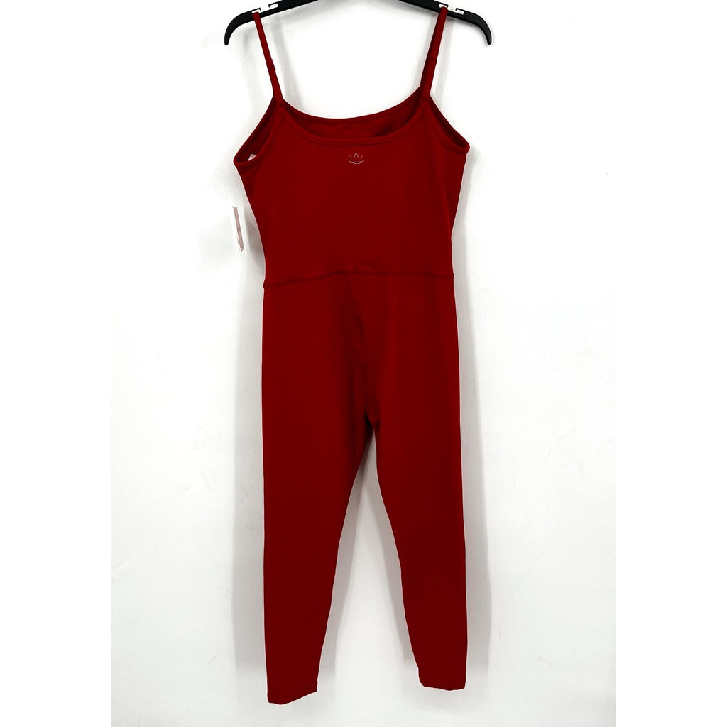 BEYOND YOGA Uplevel Midi Jumpsuit Large 12-14 Ruby Red Heather Space Dye NWT