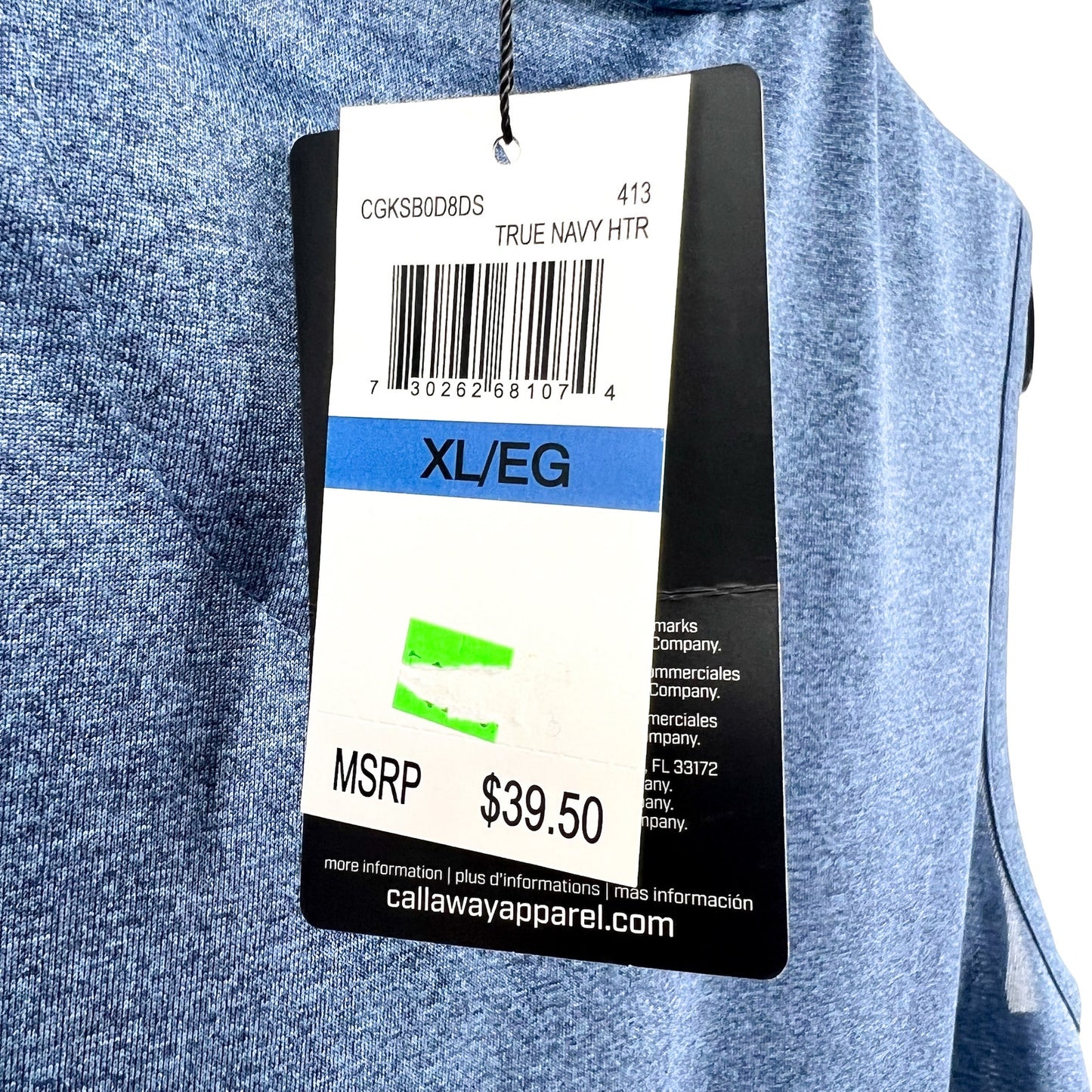 CALLAWAY Women's 1/4 Zip Sleeveless Polo Shirt XL Blue True Navy Heather NWT