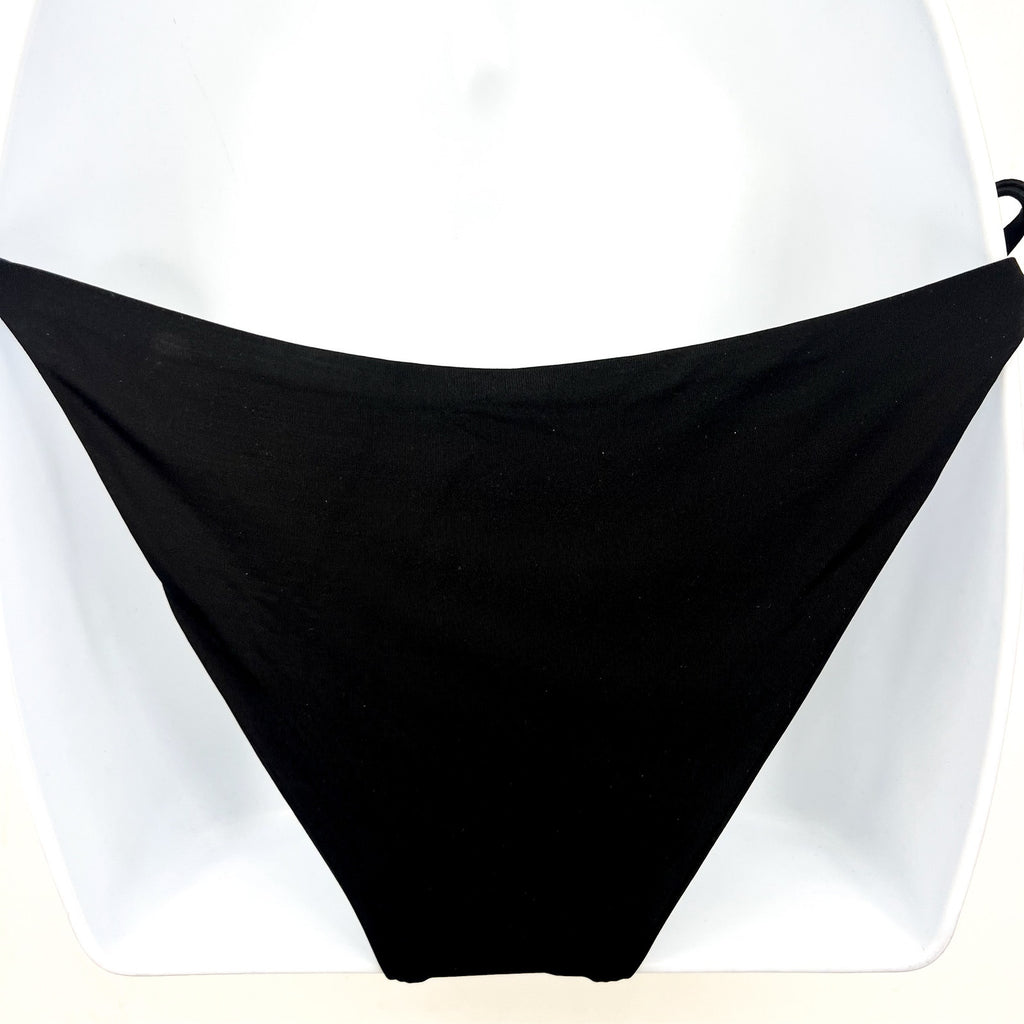 BECCA Women's Color Code Side Tie Bikini Bottoms Small Black Adjustable NWT
