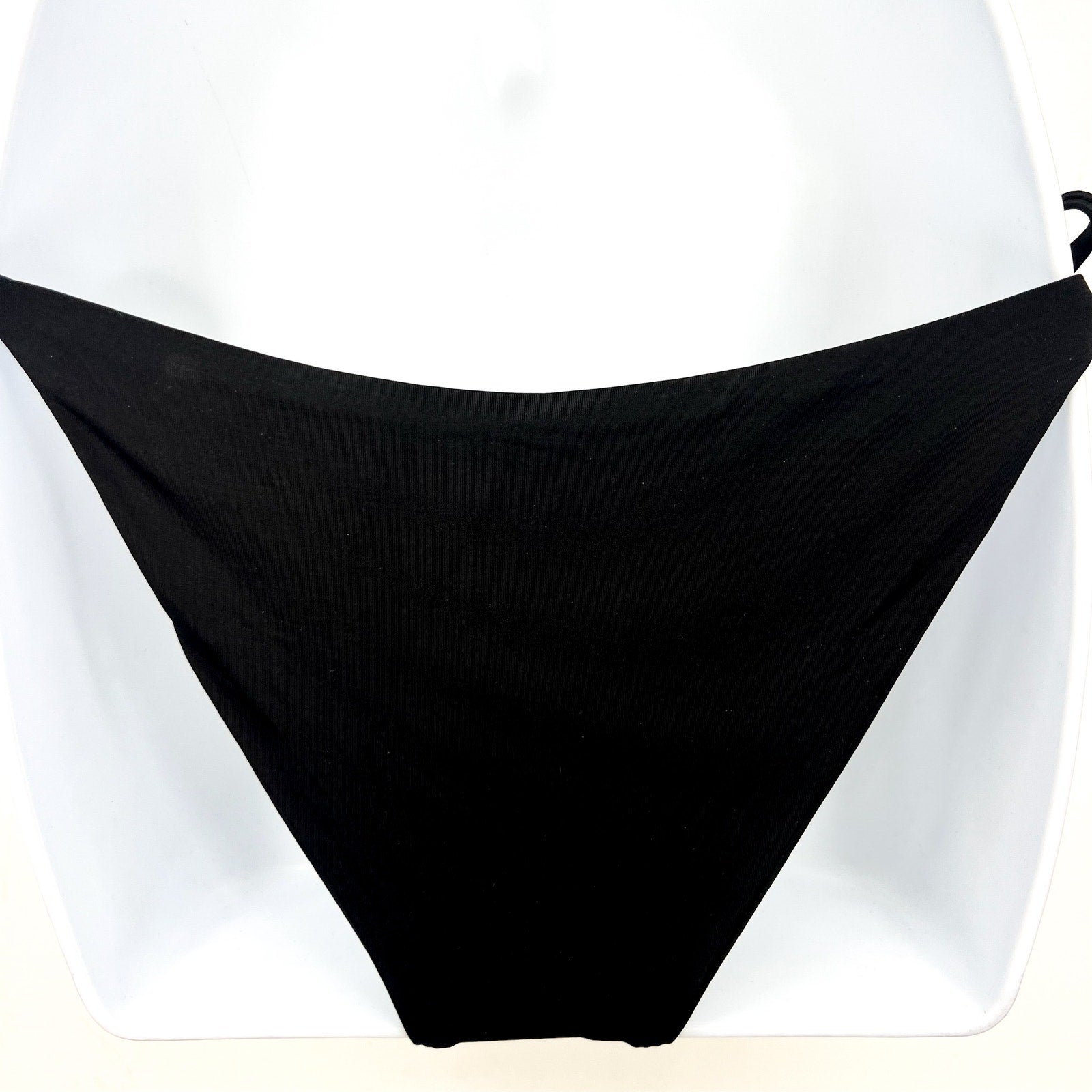BECCA Women's Color Code Side Tie Bikini Bottoms Small Black Adjustable NWT