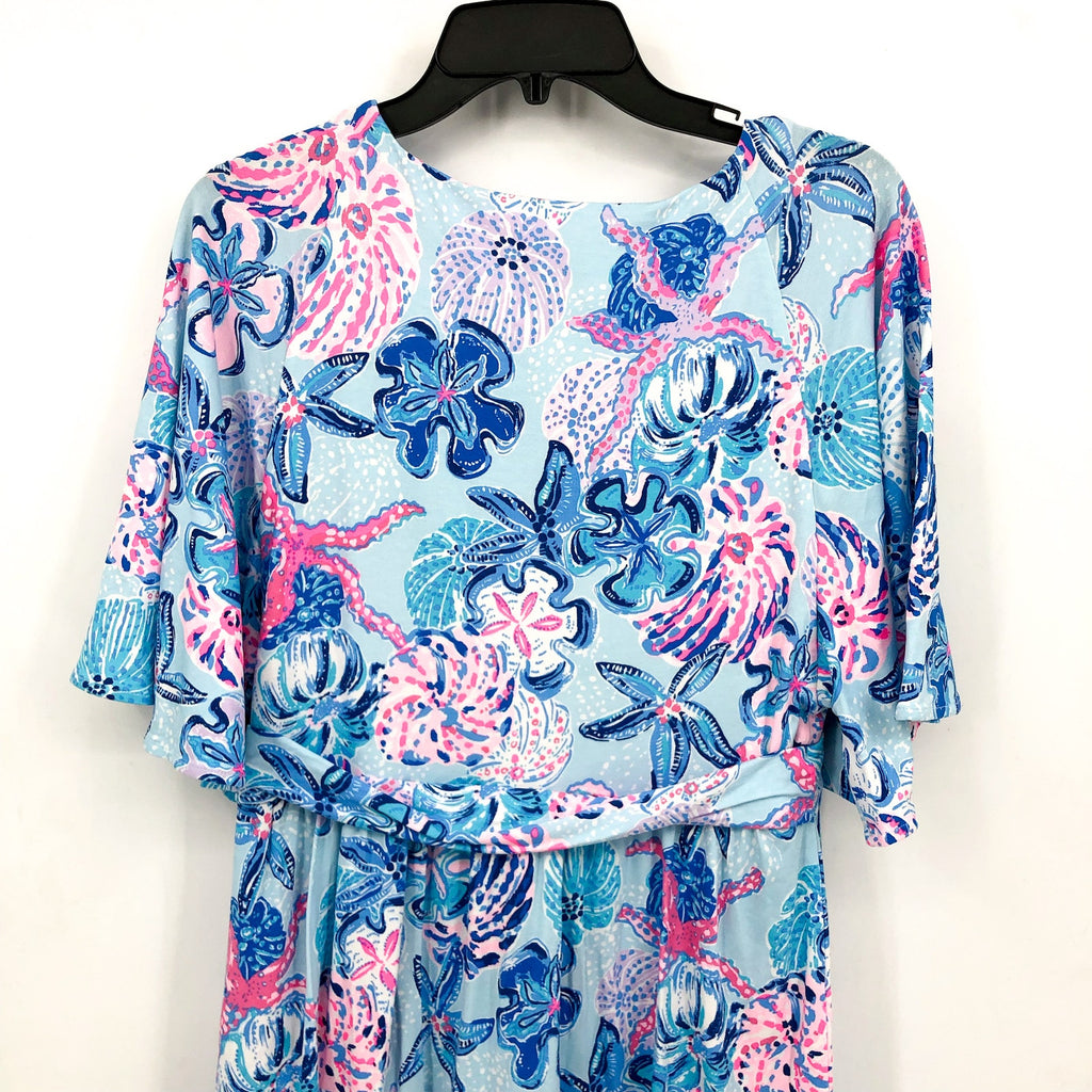 LILLY PULITZER Minka Skirted Romper XL Blue Multi Bahamas Beachcomber NWT