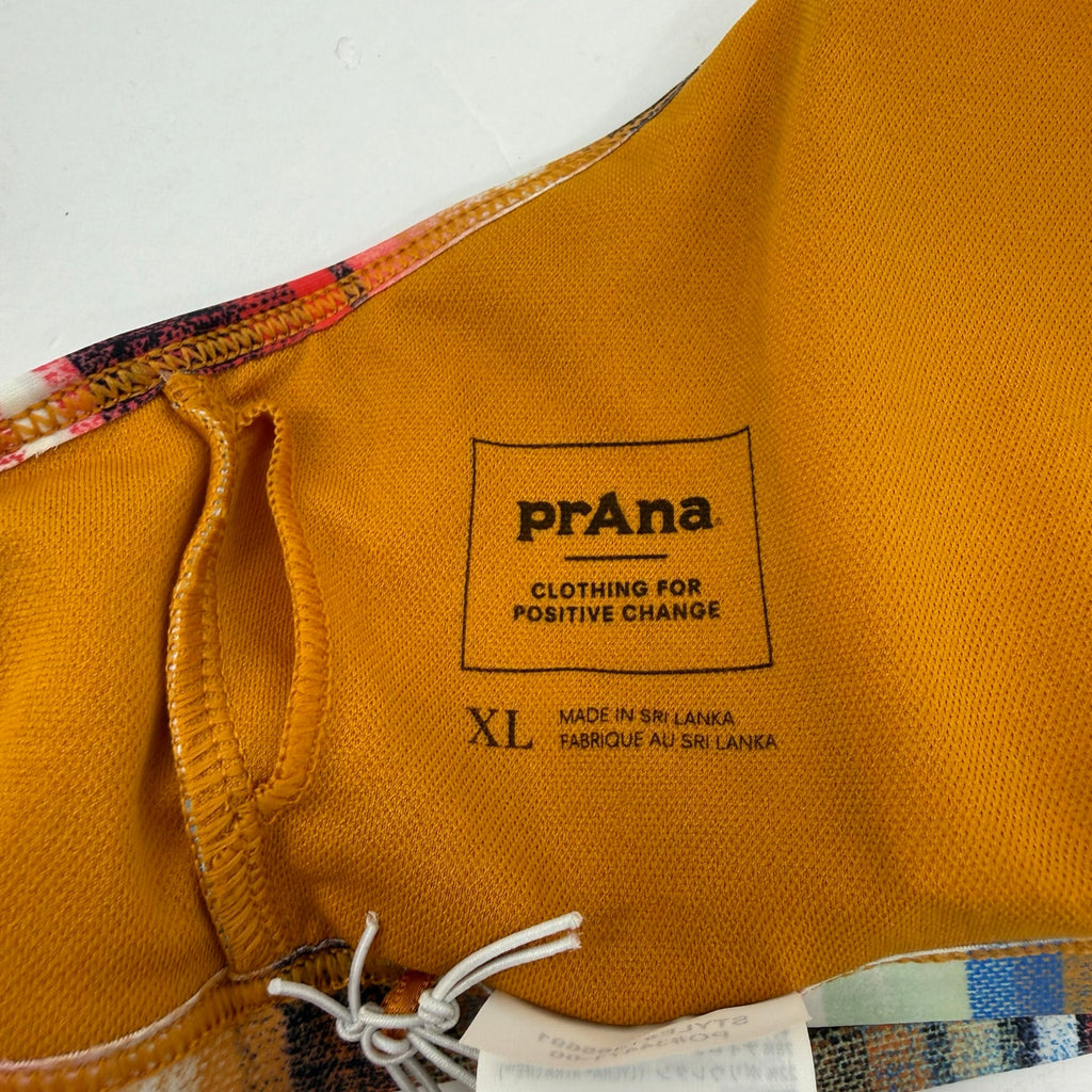 PRANA Women's Taranto Bikini Top XL Gold Baja Stripe Halter Swim NWT