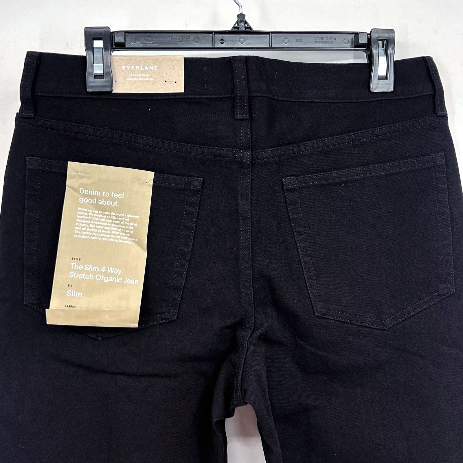 EVERLANE Uniform Men's Slim Jeans 32x30 Black 4-Way Stretch Organic Cotton NWT