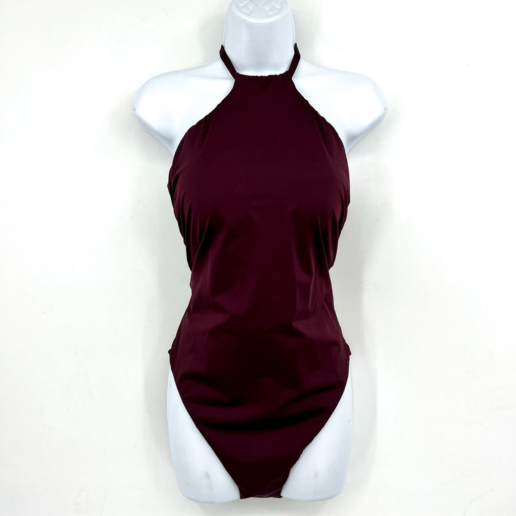 LAUREN RALPH LAUREN Beach Club High Neck One Piece Swimsuit Size 14 Red NWT