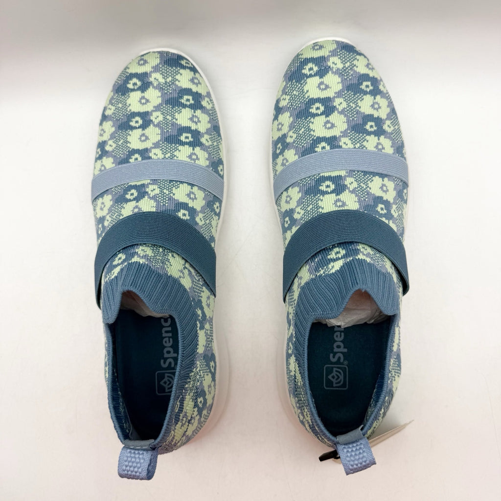 Spenco Womens Karma Stretch Sneakers US 8 M EU 38.5 Bluestone Floral Blue NIB