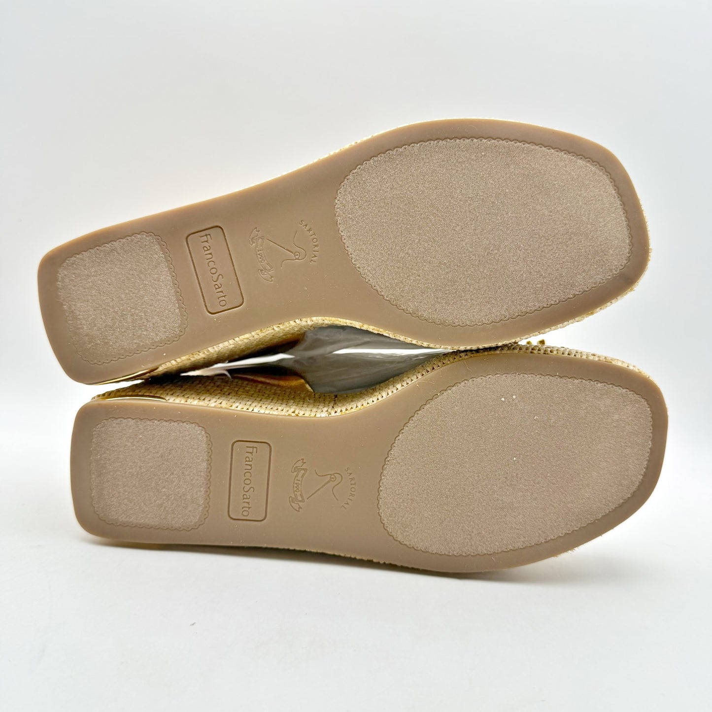 Franco Sarto Womens Terry 3 Studded Espadrille Sandal US 8.5 M Gold Metallic NIB