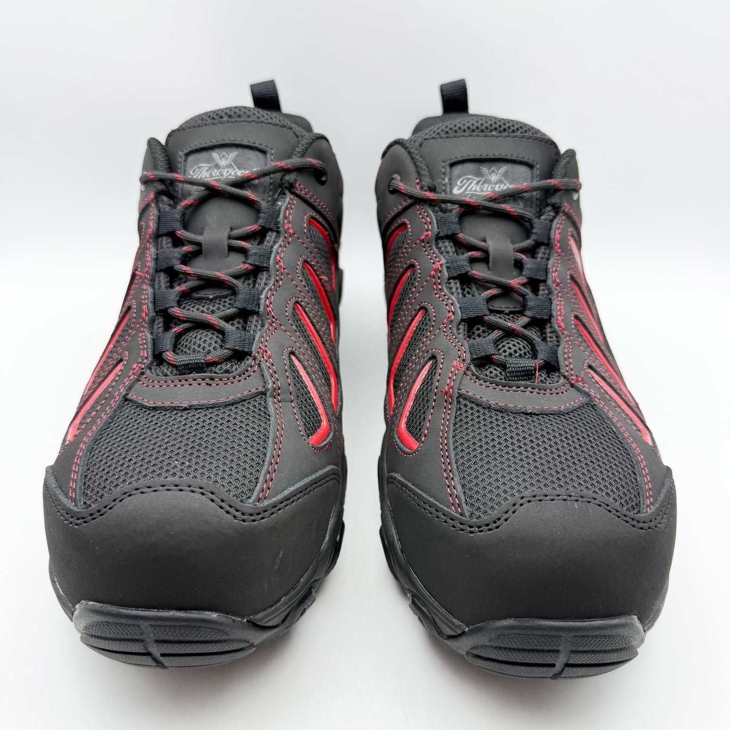 Thorogood Mens Crosstrex SD Composite Toe Shoes US 13 Wide Black Red Leather NIB