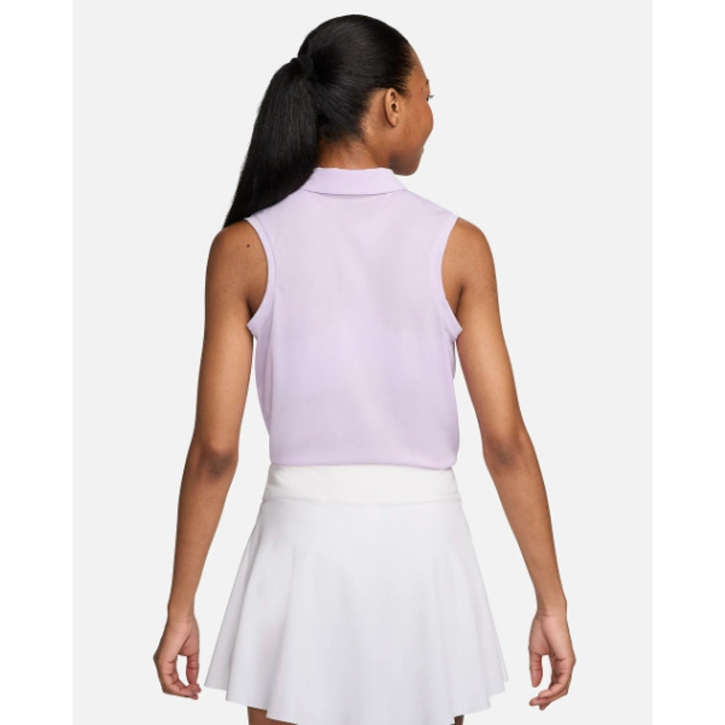 NIKE Women's Dri-Fit Victory Sleeveless Golf Polo Shirt XS Lilac Purple NWT