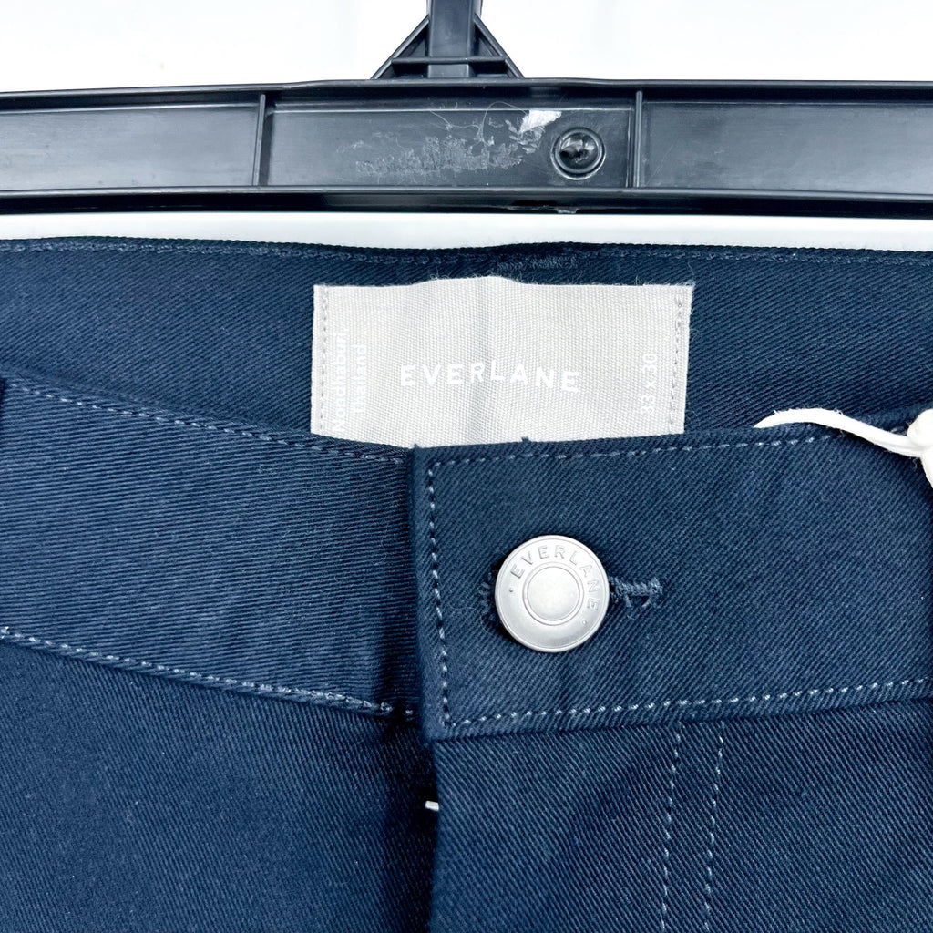 EVERLANE Men's The Performance 5-Pocket Pants 33x30 Navy Blue Stretch Chino NWT