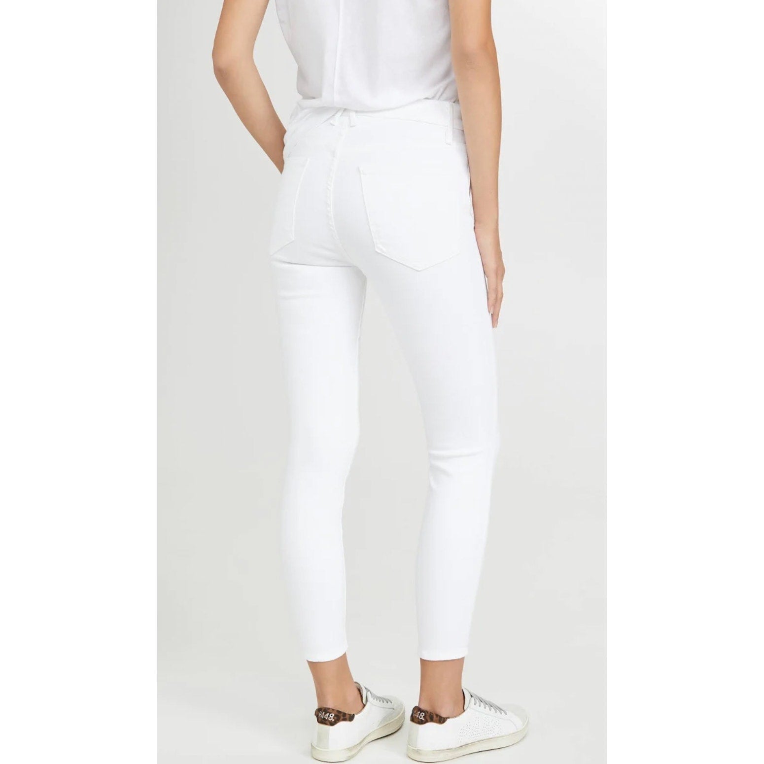 Good American Womens Good Leg Cropped Jeans Size 28 US 6 White Stretch NWOT