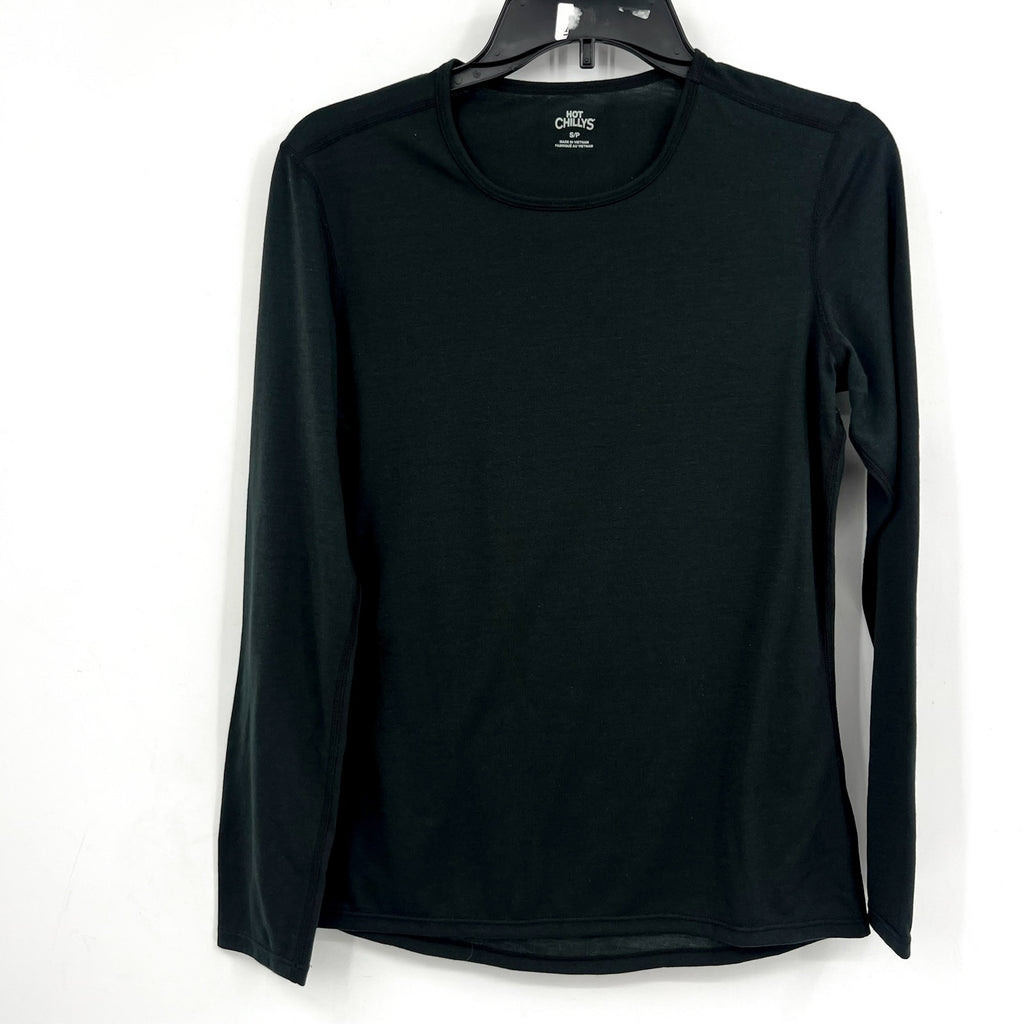 HOT CHILLYS Women's Pepper Skins Crewneck Base Layer Top Small Black NWOT