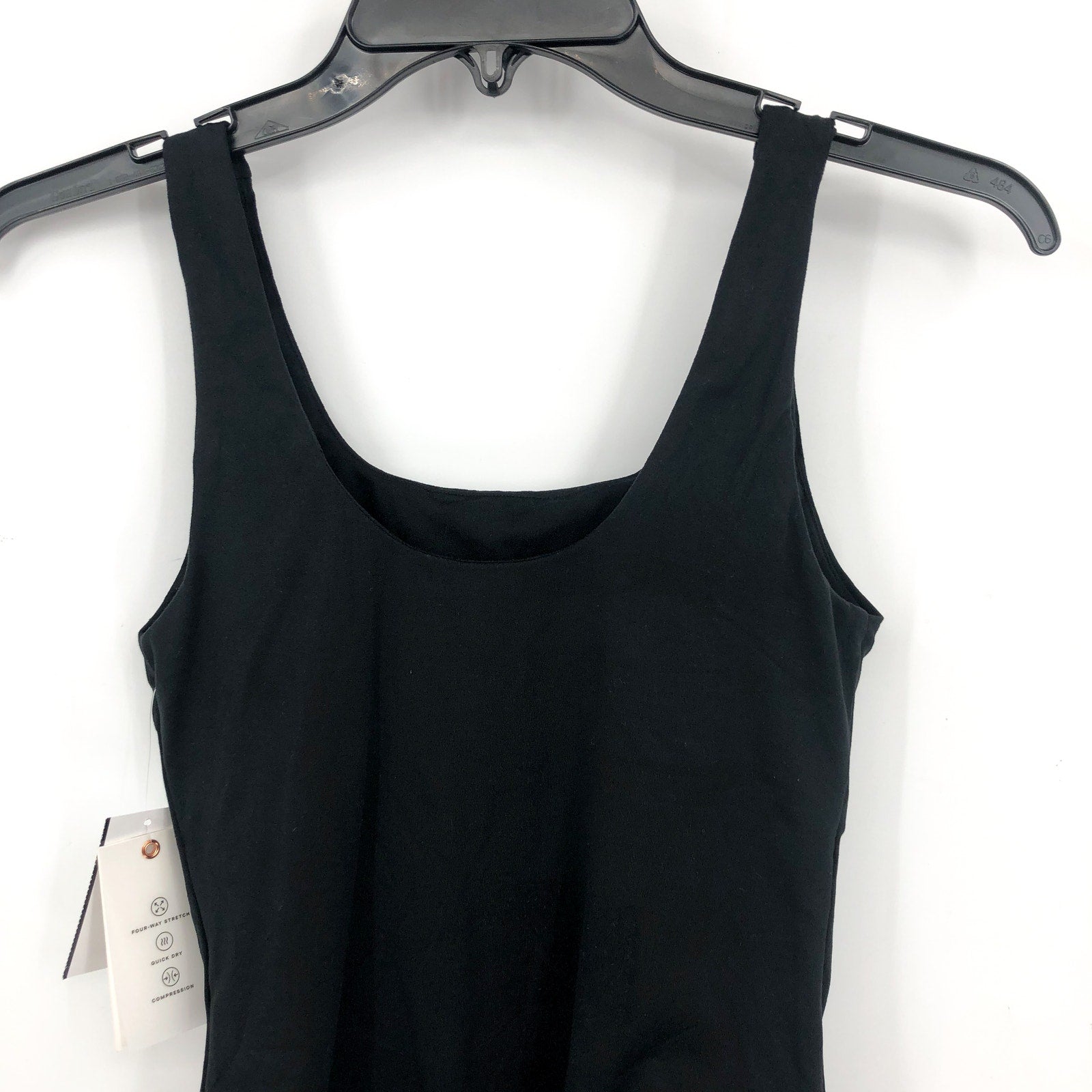 GOOD AMERICAN Women's Good Form Modern Tank Bodysuit Medium Black NWT