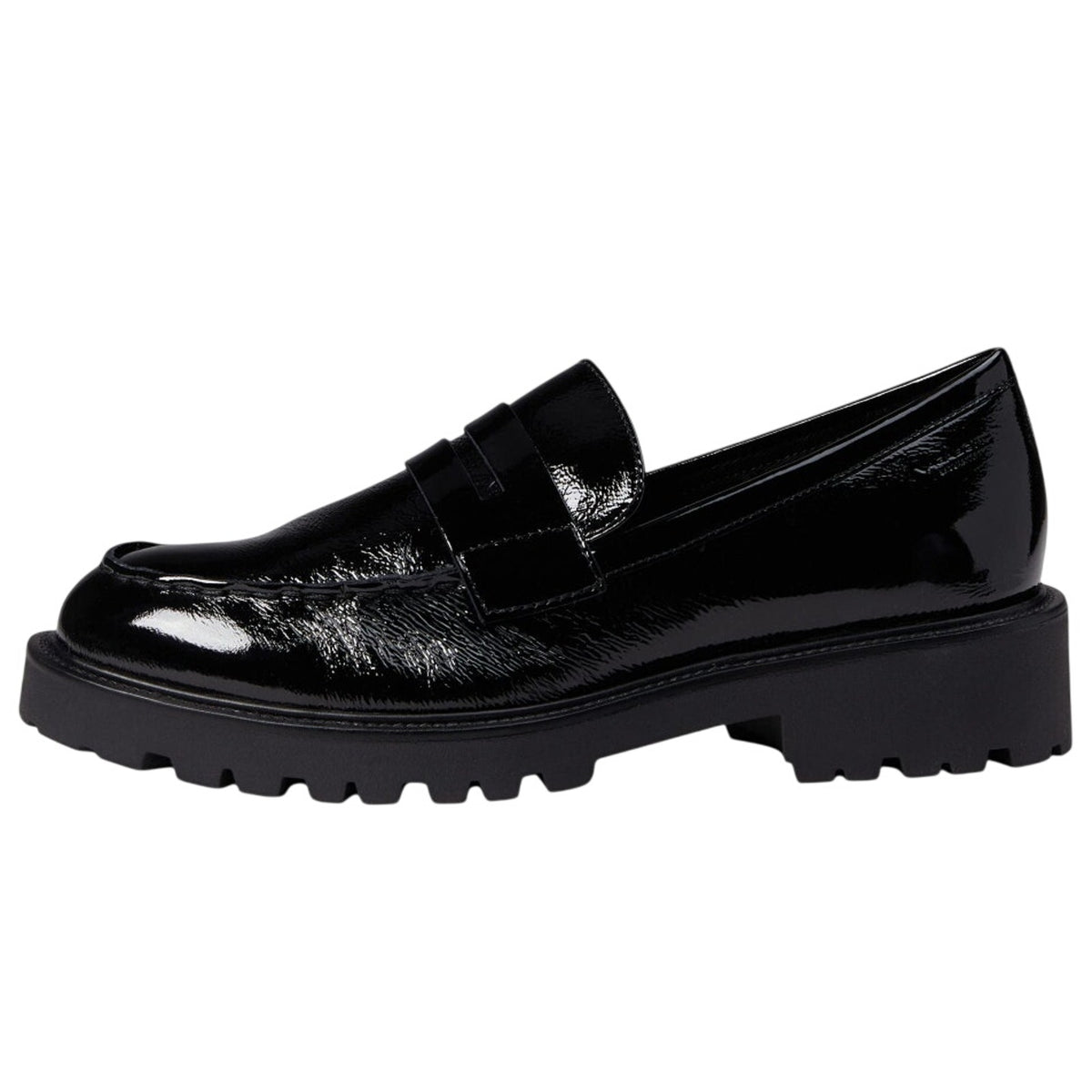 Vagabond Women Kenova Penny Loafers EU 40 US 10 Black Crinkle Leather NIB