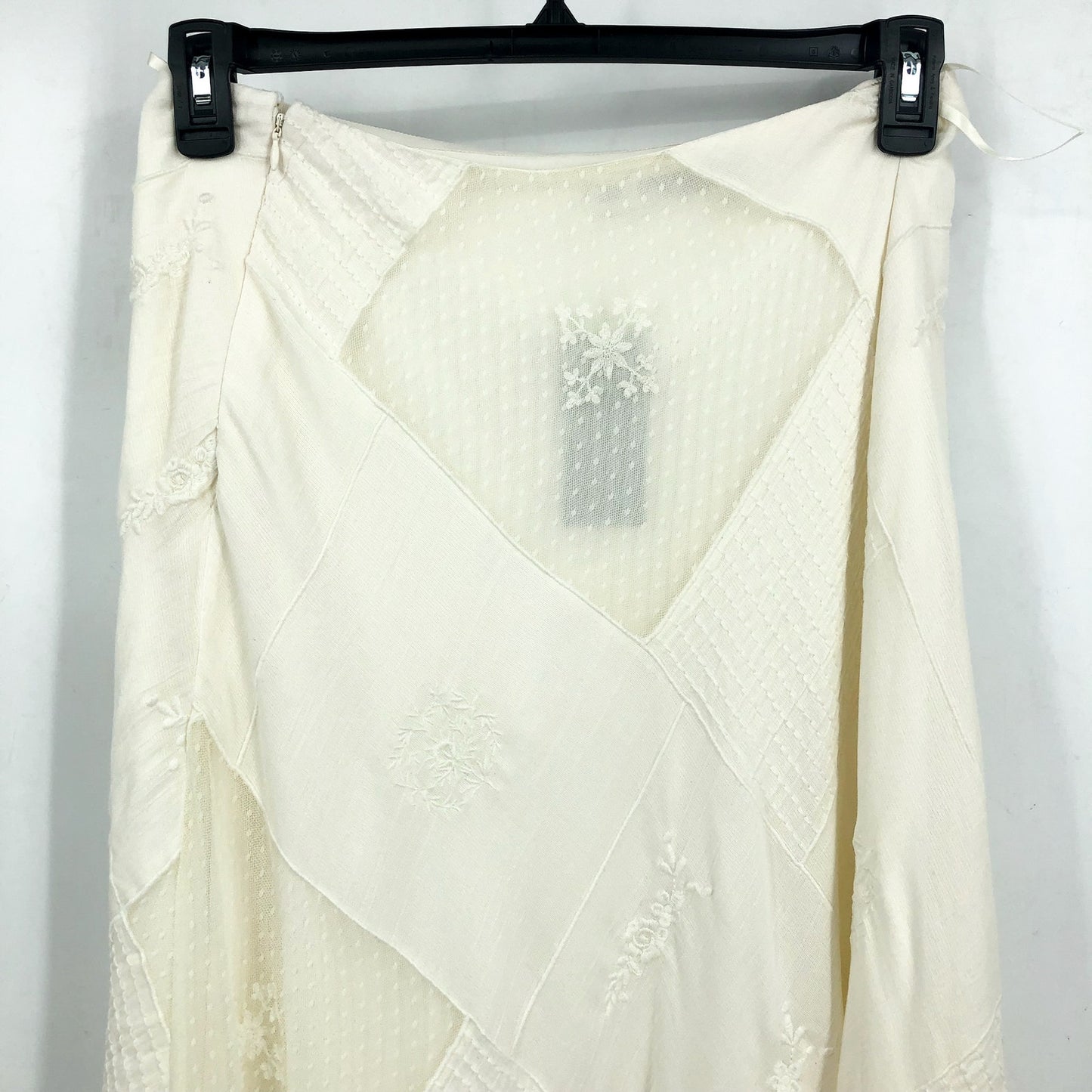 LAUREN RALPH LAUREN Women's Mesh Lace Midi Flared Skirt Size 6 White