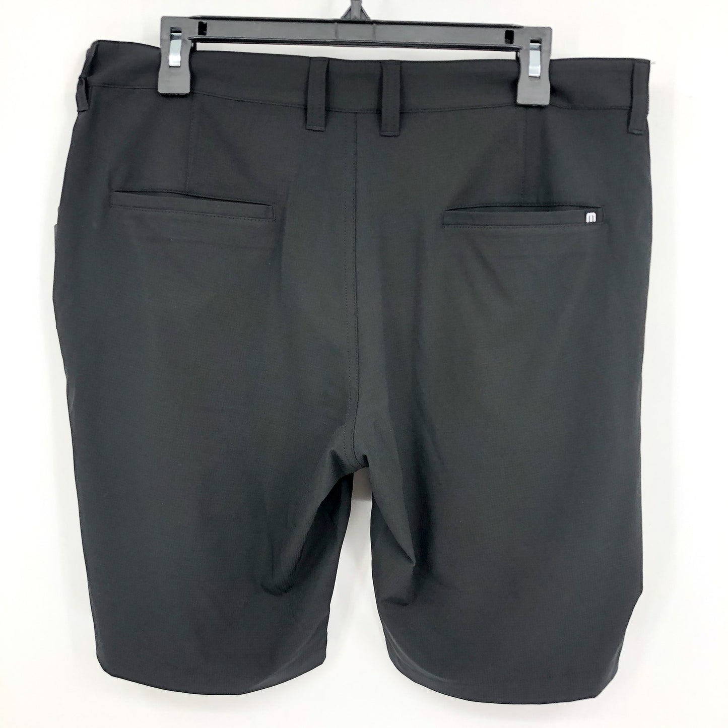 TRAVIS MATHEW Men's Starnes 9" Chino Shorts Size 34 Black Heater Series NWT