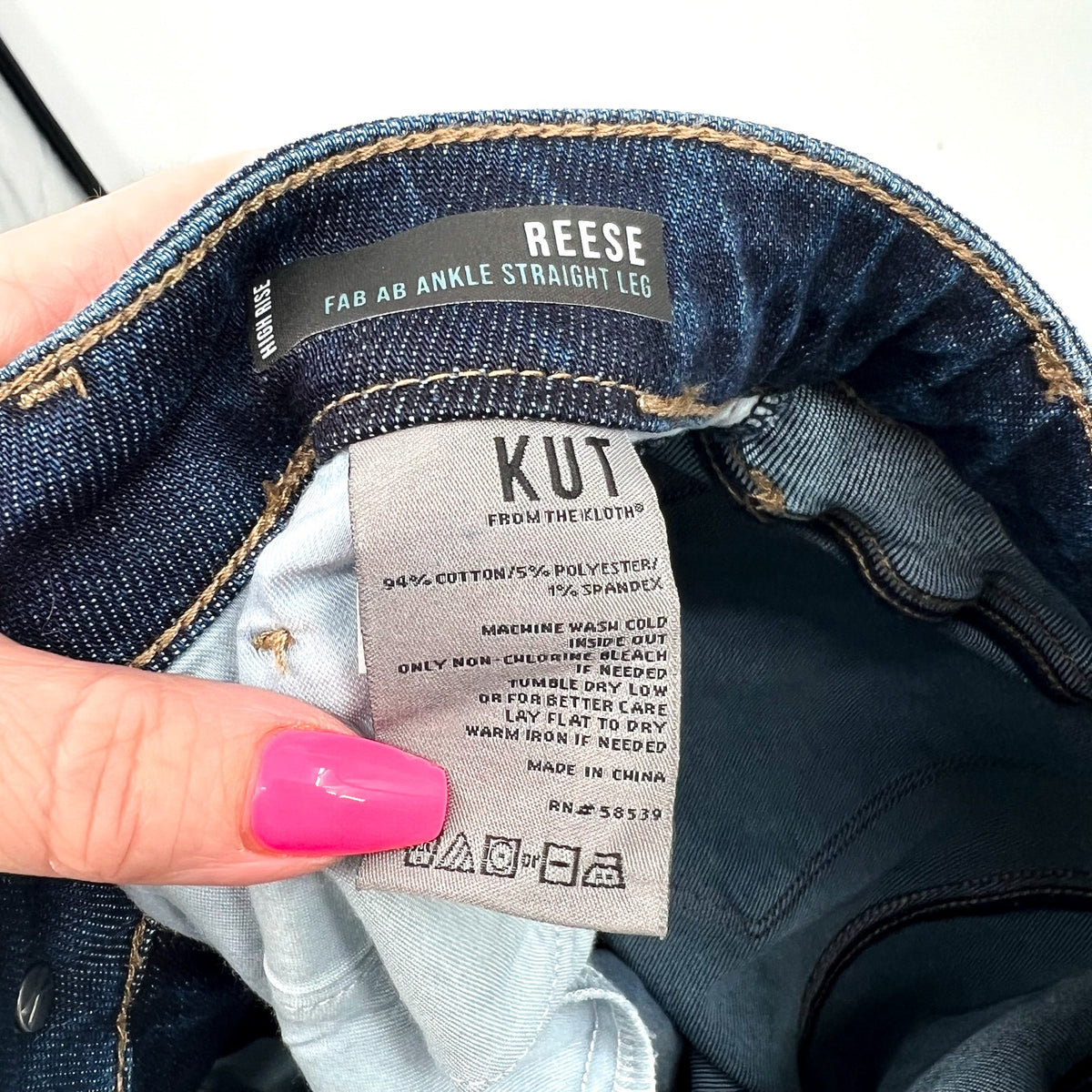 KUT FROM THE KLOTH Reese Ankle Straight Leg Jeans SIZE 10 Enchantment Blue NWT