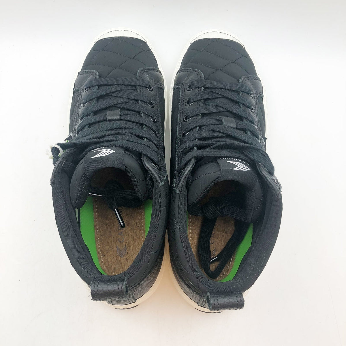 Cariuma Womens OCA High Sneakers Size 8 EU 9 Black Quilted Premium Leather NIB