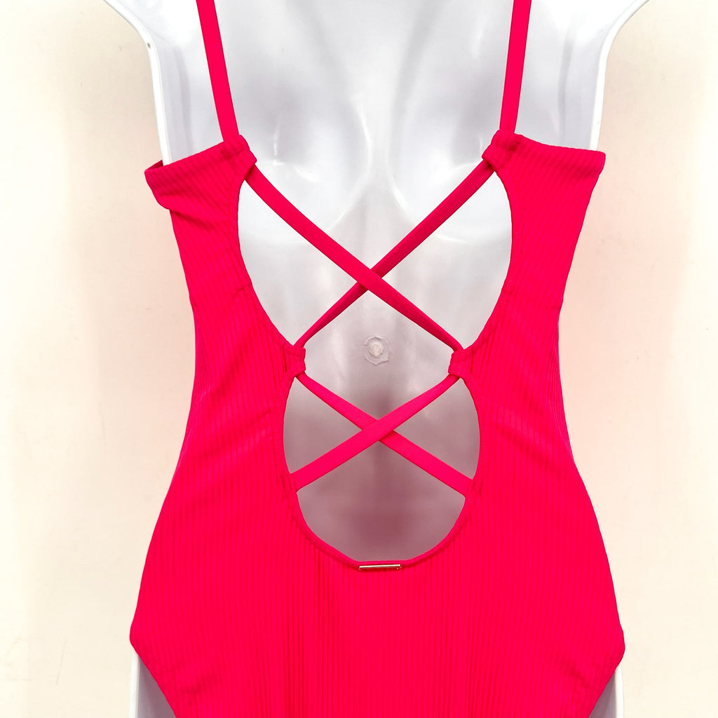 SUNSETS Women's Veronica One Piece Swimsuit Small Pink Begonia Sandbar Rib NWOT