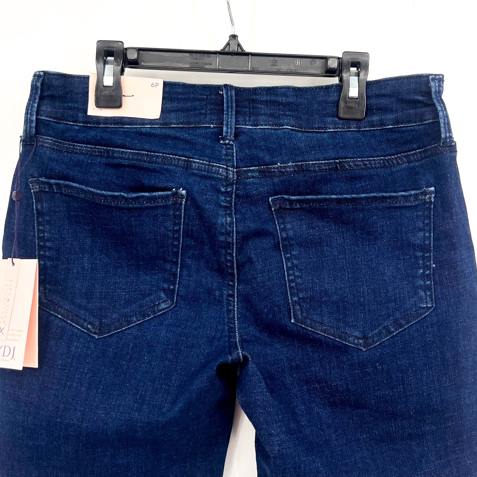 NYDJ Womens Ella Denim Shorts Size 6 PETITE Dark Blue Arise 8" Inseam NWT