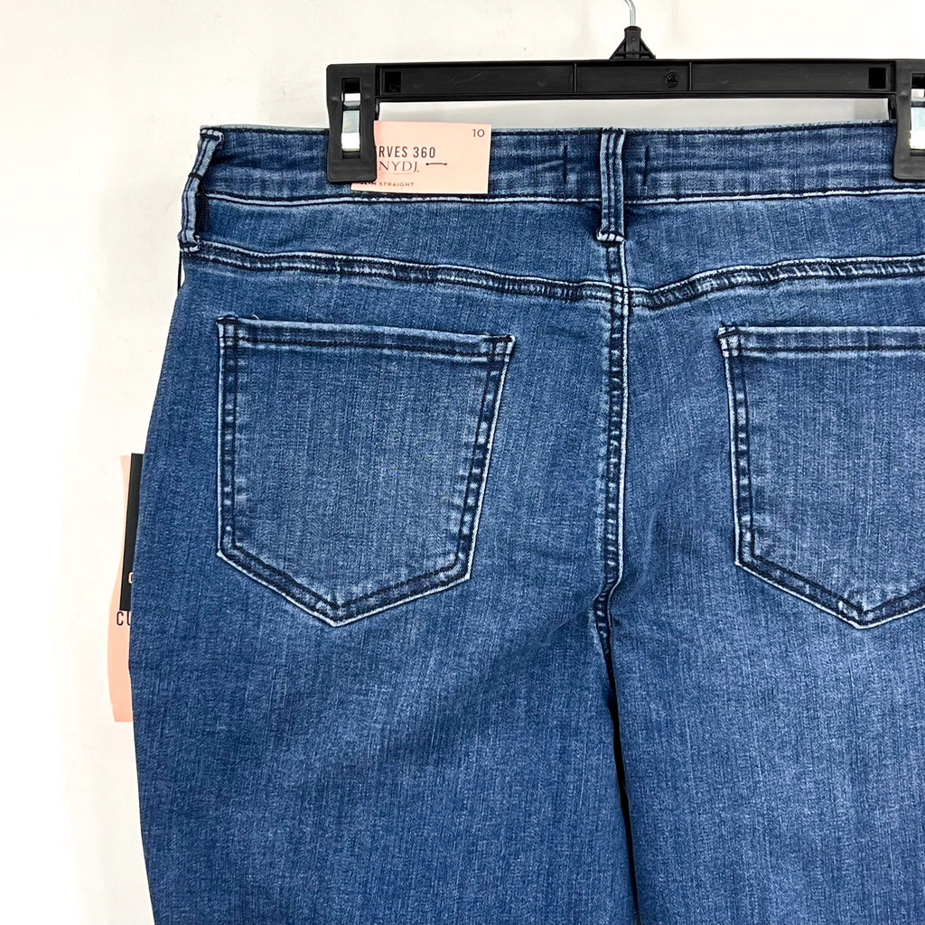 NYDJ Curves 360 Womens Slim Straight Crop Jeans Size 10 Caliente Blue NWT