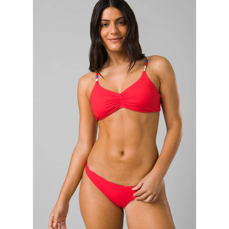 PRANA Women's Jess Reversible Bikini Top XS Pink Tropics Print Floral Swim NWT