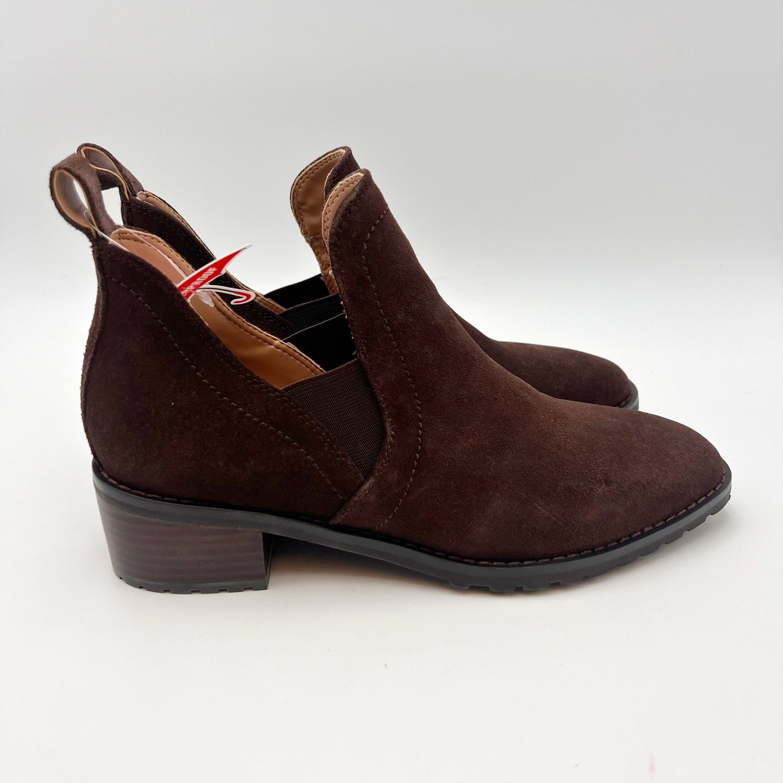 Blondo Womens Sandra Ankle Bootie Size 8.5 M Java Brown Suede Waterproof NIB
