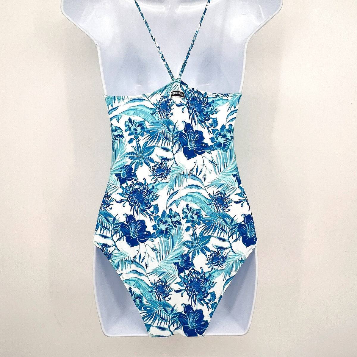 VILEBREQUIN Girl's Tahiti Flowers One Piece Swimsuit 14 ANS White Blue Print NWT