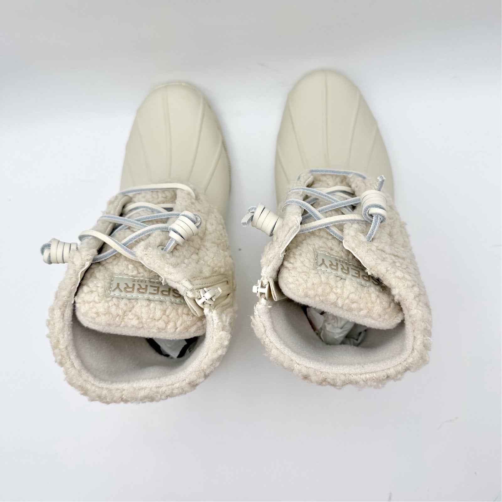 Sperry Womens Saltwater Ankle Booties US 7 EU 37.5 White Sherpa NIB