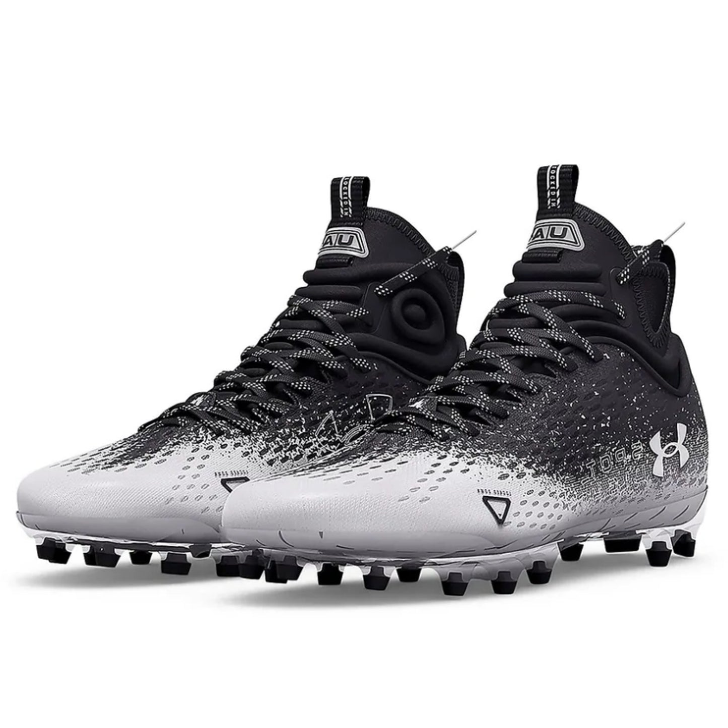 Under Armour Men's Spotlight Lux Mc 2.0 Football Cleats 10.5 Black White NWOB