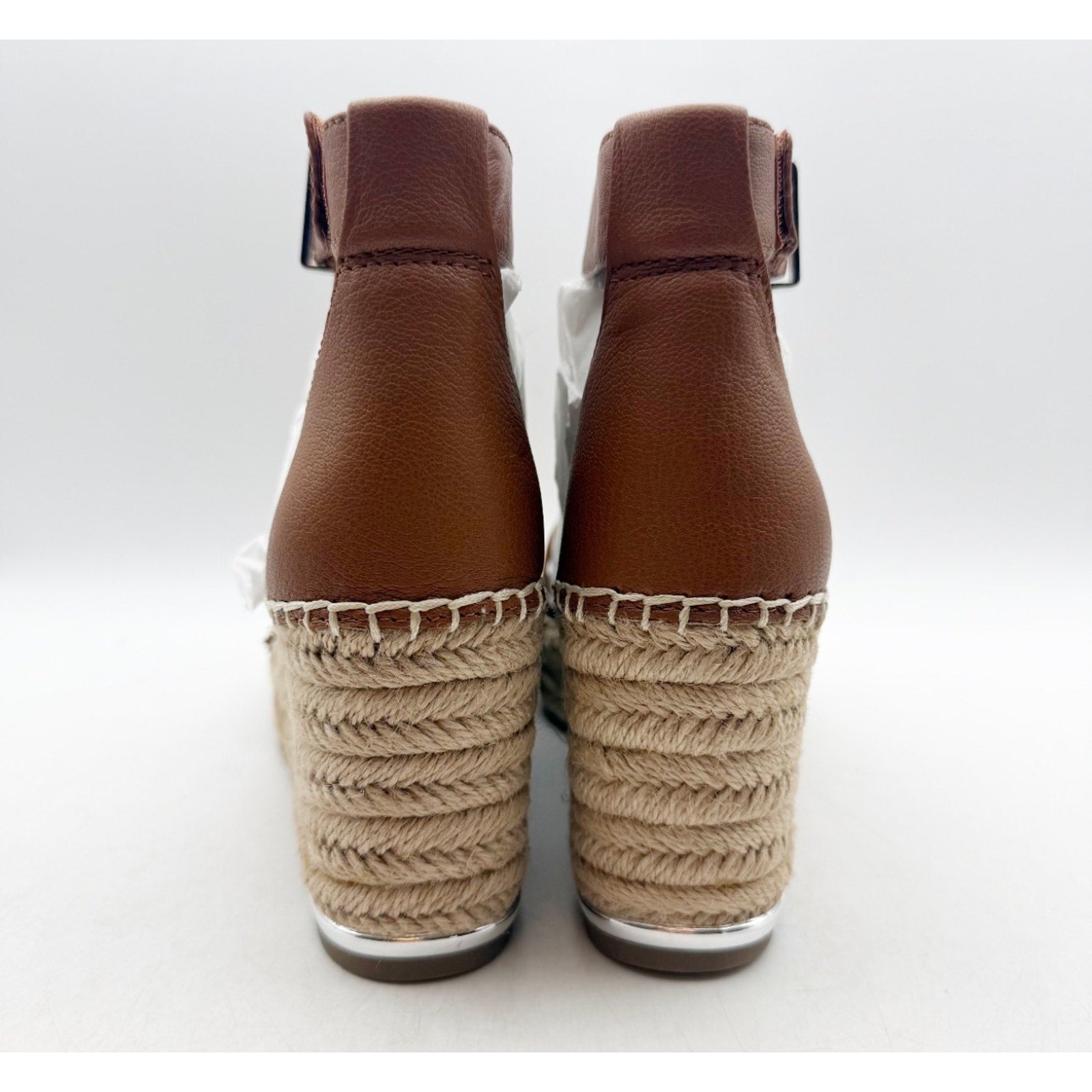 Franco Sarto Women's Clemens Raffia Espadrille Wedge Sandals US 6.5 M Brown NWOB