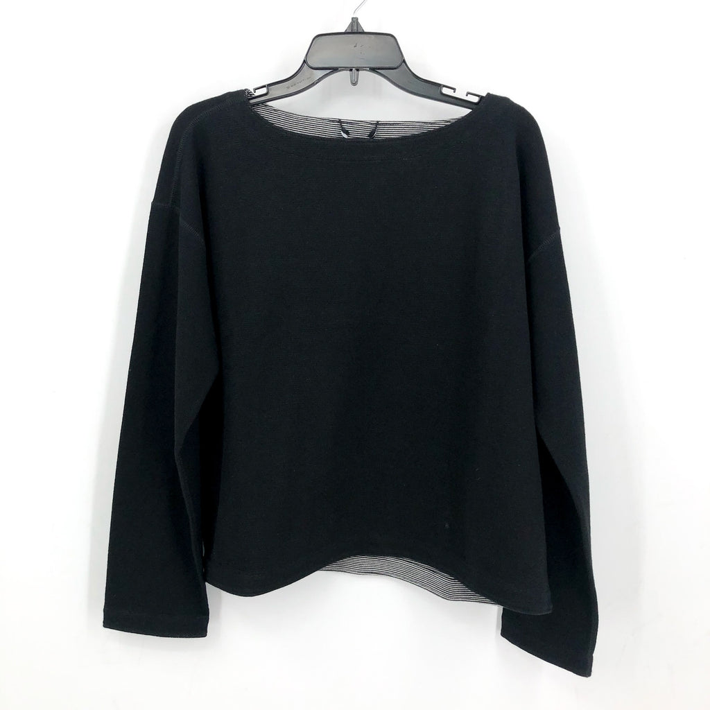 EILEEN FISHER Women's Reversible Box Top Small Black Long Sleeve NWT