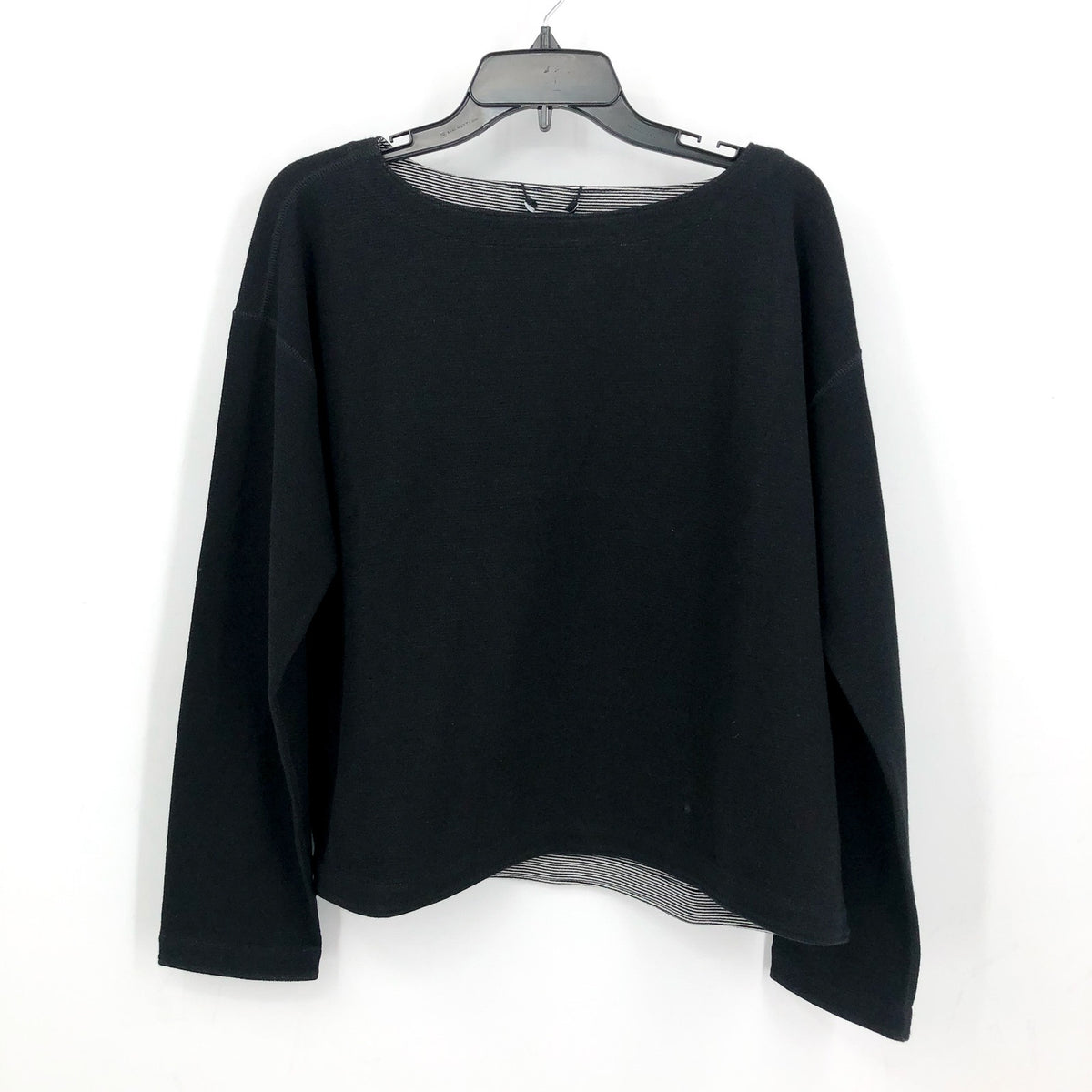 EILEEN FISHER Women's Reversible Box Top Small Black Long Sleeve NWT