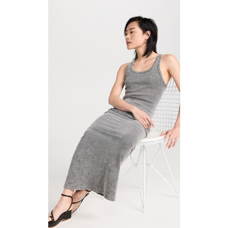 RE/DONE Women's Long Tank Dress LSD Grey SMALL