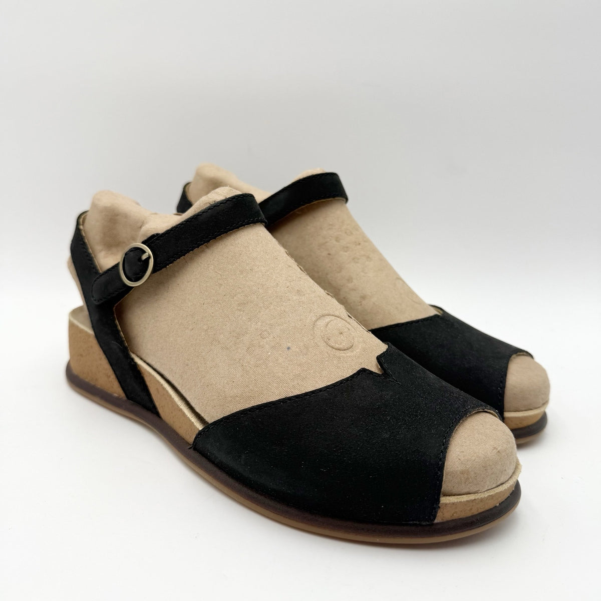 Dansko Womens Cass Flat Sandals EU 38 US 7.5-8 Black Suede NWOB